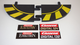 Carrera ExclusiV/Evolution/Digital  slipstrook eindstukken-set zwart/geel  nr. 20677