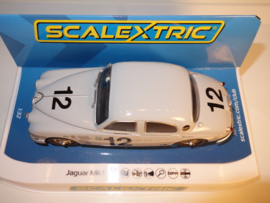 Scalextric grijze Jaguar MK l.   No. 12 .   nr. C4419 in  Nieuw in OVP !