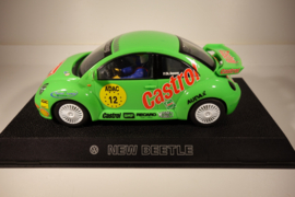 Scalextric VW  New Beetle.  Lichtgroen.  Castrol nr. 12     C2337.   Nieuw in OVP.