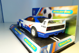 Scalextric Ferrari F40  Wit/Blauw. Premier Edition  Rangers F.C.   C2148 in OVP. Nieuw.