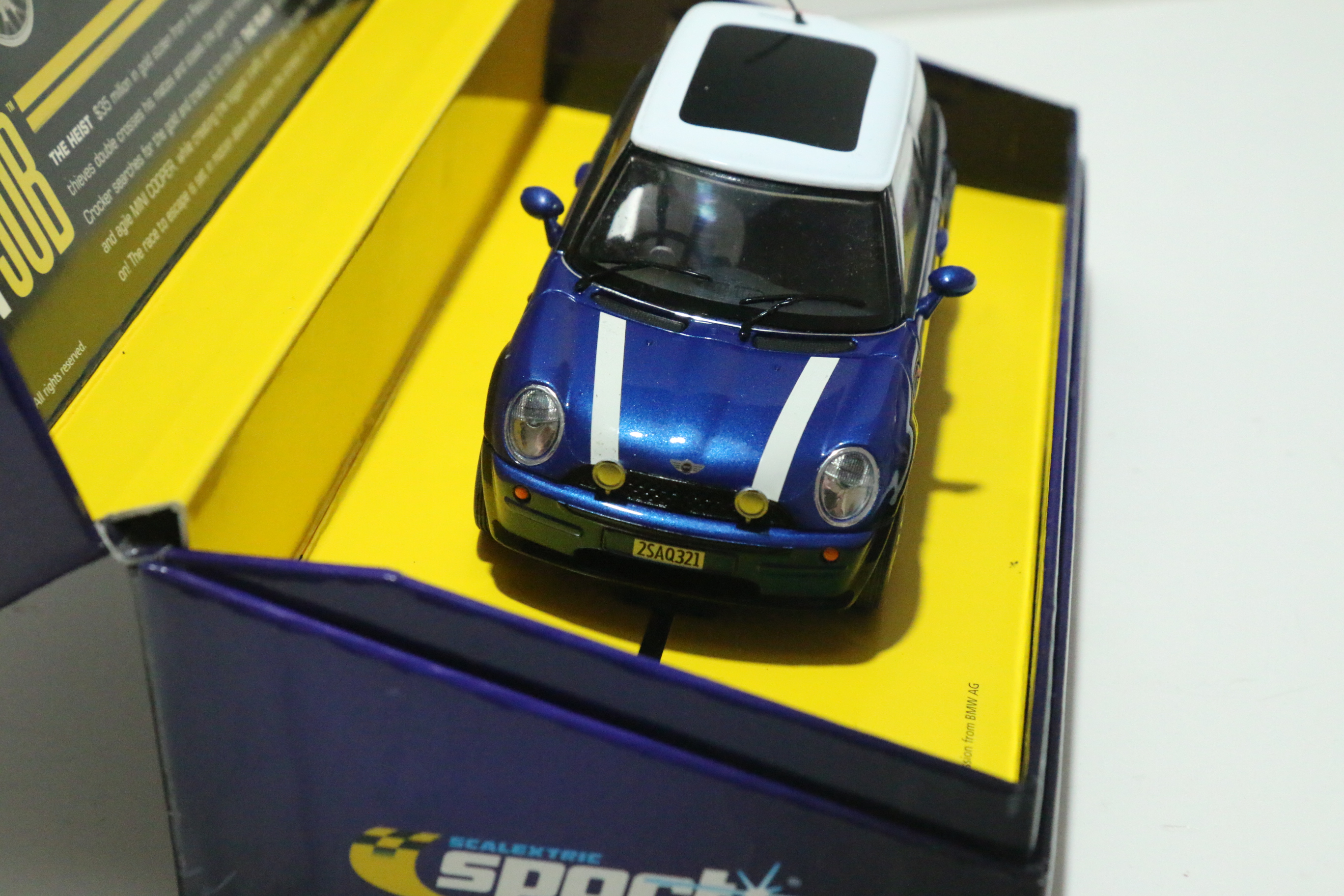 Scalextric Mini Cooper ´The Italian Job´ blauw nr. C2539A LIMITED EDITION in OVP
