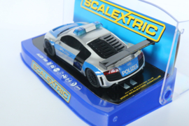 Scalextric Audi R8 Polizei met zwaailichten en sirene nr. C3374 in OVP.