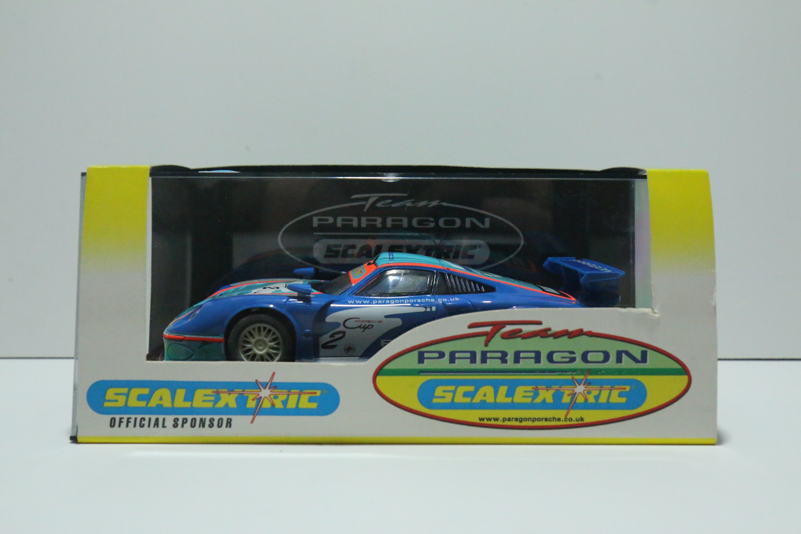 Scalextric Porsche 911 GT1 Paragon blauw No.2 nr. C2229 in OVP!