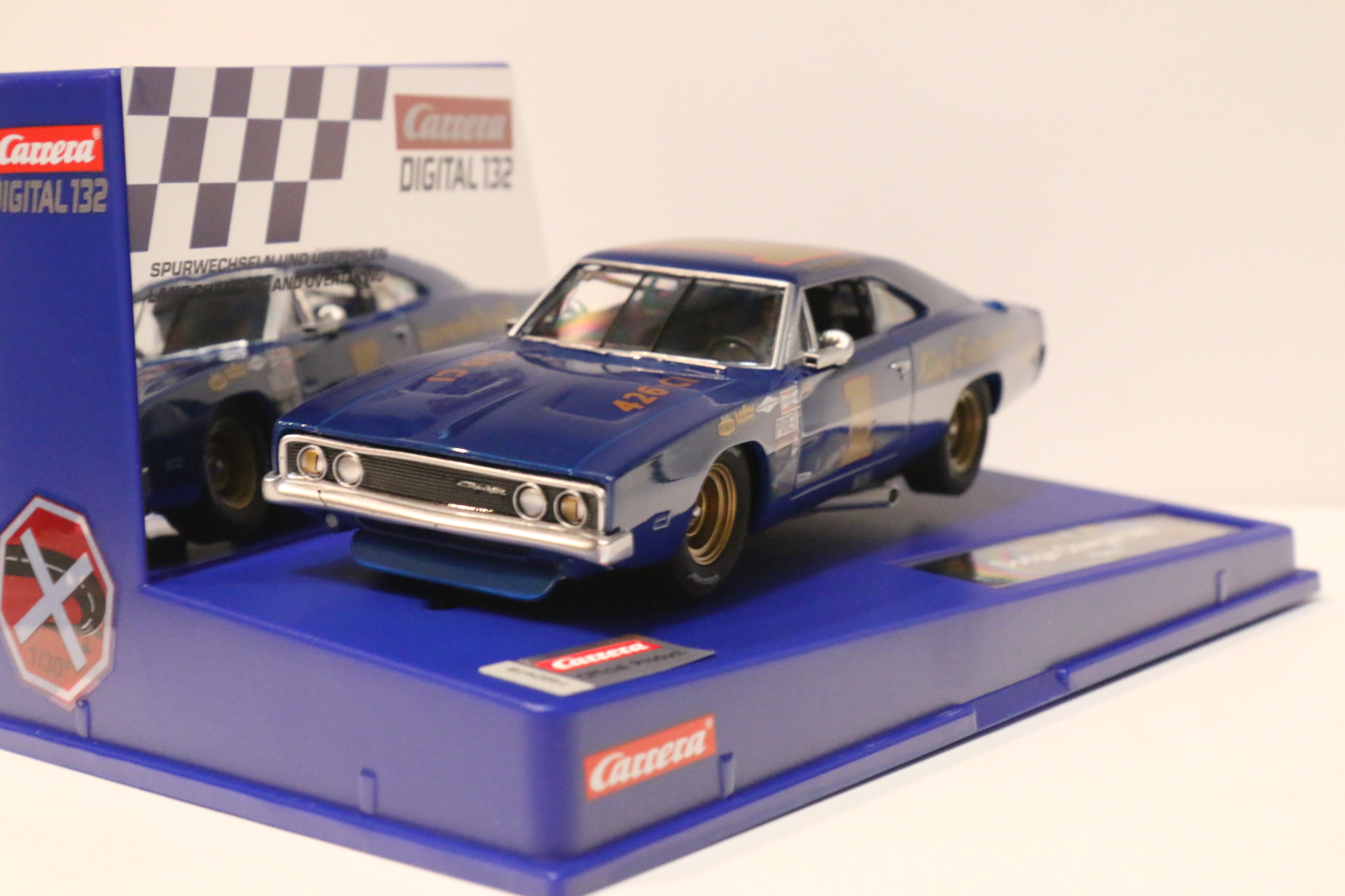 Carrera Digital 132 Dodge Charger 500 blauw/goud No.1 nr. 30982 in OVP!