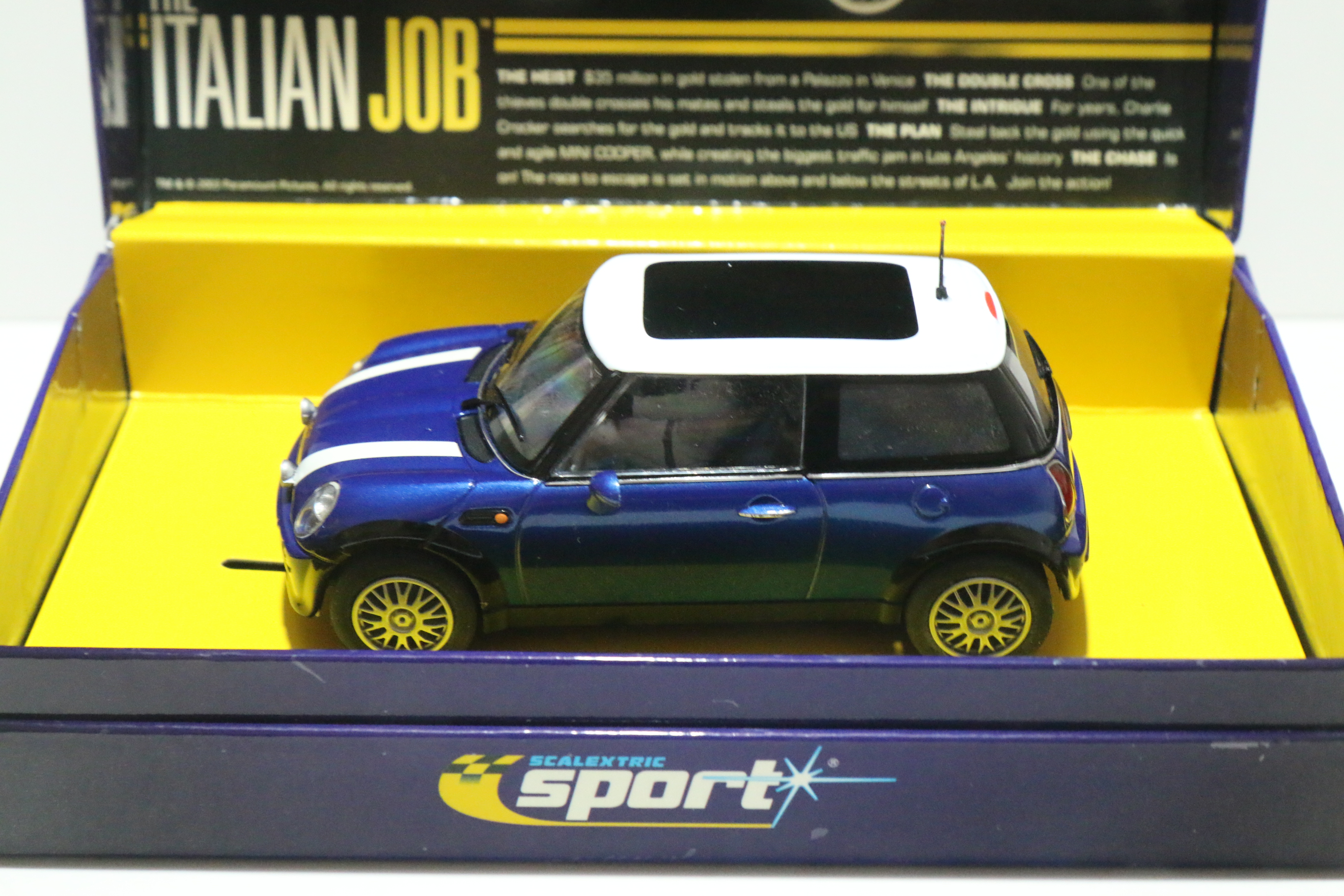 Scalextric Mini Cooper ´The Italian Job´ blauw nr. C2539A LIMITED EDITION in OVP