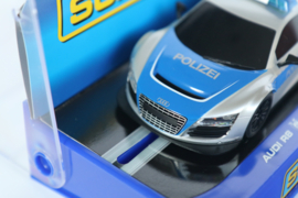 Scalextric Audi R8 Polizei met zwaailichten en sirene nr. C3374 in OVP.