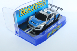 Scalextric Audi R8 Polizei met zwaailichten en sirene nr. C3374 in OVP.