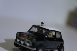 Scalextric Classic Mini Cooper Rally Zwart/Wit nr. C7 in OVP.