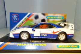 Scalextric Ferrari F40  Wit/Blauw. Premier Edition  Rangers F.C.   C2148 in OVP. Nieuw.