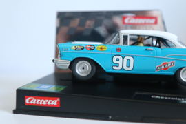 Carrera Evolution Chevrolet Bel Air '57 blauw/wit No.90 nr. 27555 in OVP.