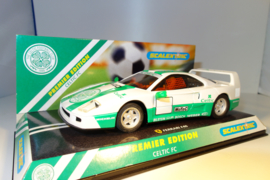 Scalextric Ferrari F40  Wit/Groen. Premier Edition  CELTIC F.C.   C2147 in OVP. Nieuw.