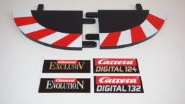 Carrera ExclusiV/Evolution/Digital  slipstrook eindstukken-set rood/wit nr. 20598