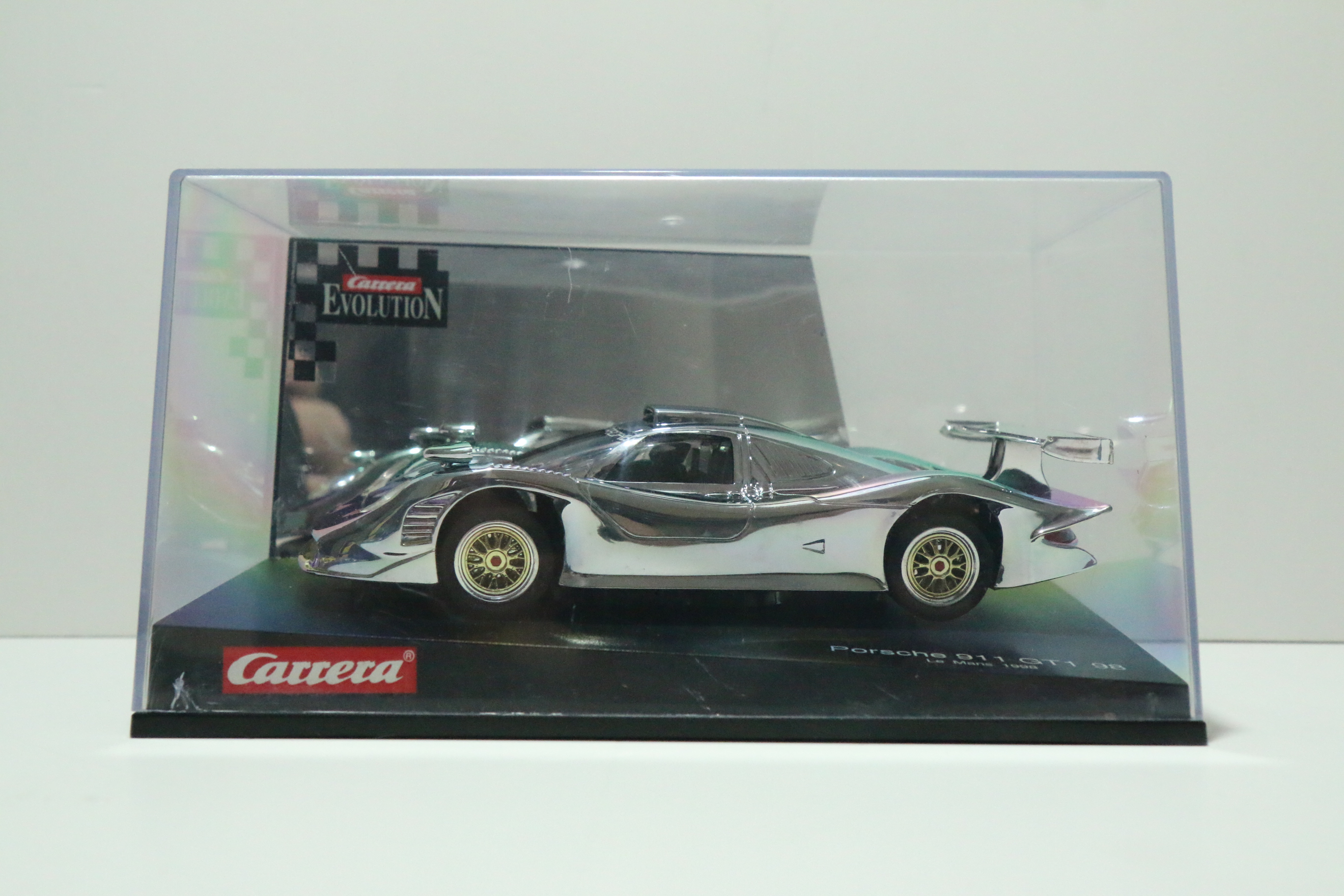 Carrera Evolution Porsche 911 GT1 1998 Chrome nr. 25414 Pre productie model