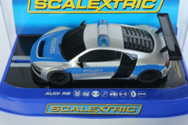 Scalextric Audi R8 Polizei met zwaailichten en sirene nr. C3374 in OVP.