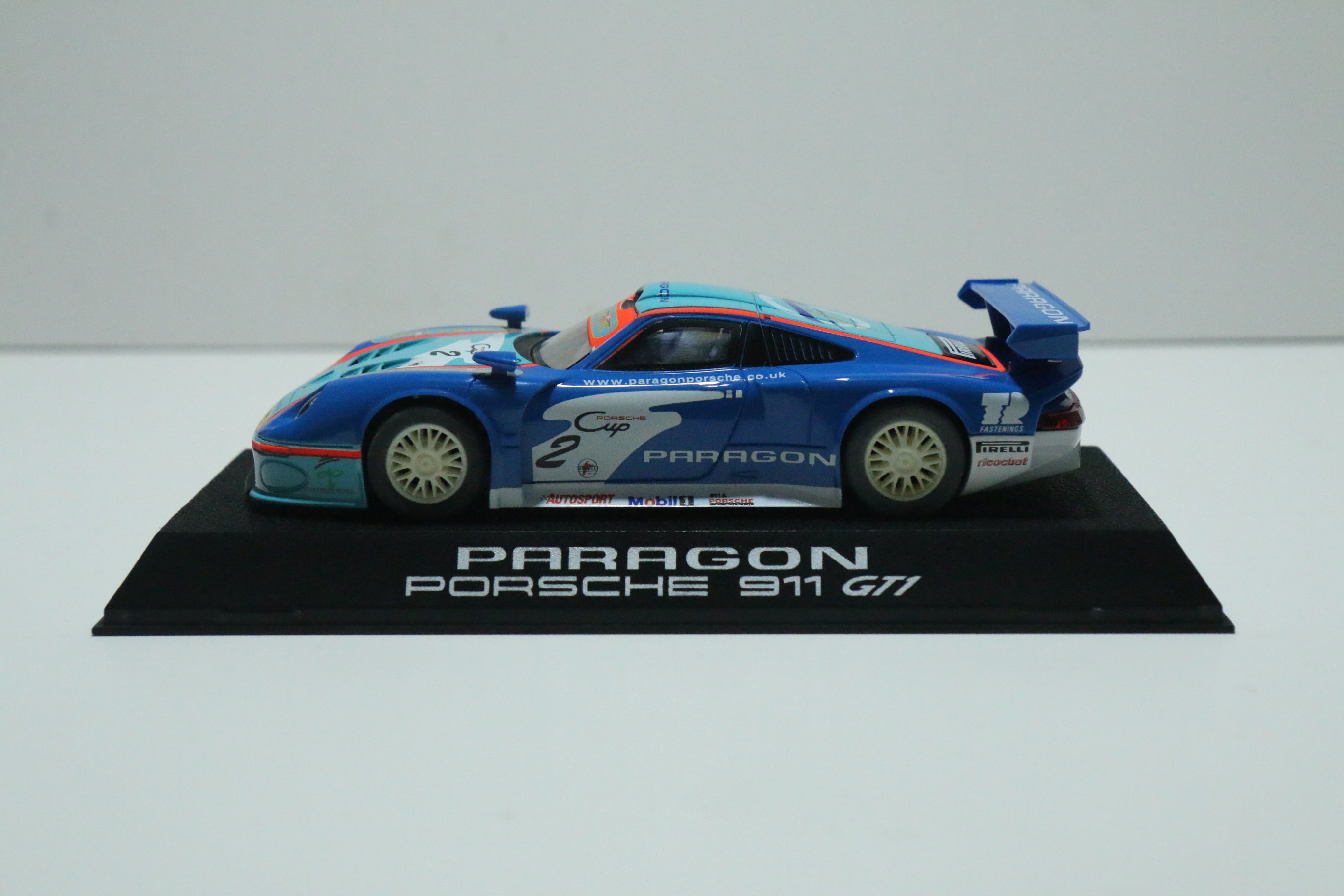 Scalextric Porsche 911 GT1 Paragon blauw No.2 nr. C2229 in OVP!