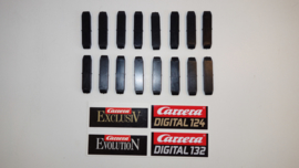 Carrera 16-delige zwarte kunststof baan koppel clips.