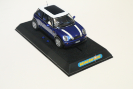 Scalextric Mini Cooper Blauw/Wit nr. C2539a in OVP.