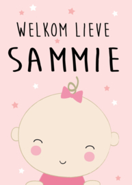 Geboortebord - Geboortebord raam met baby type Sammie
