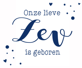 Geboortesticker stippen en hartjes type Zev