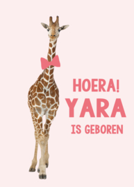 Geboortebord - Geboortebord raam met een leuke giraf type Yara
