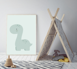 Poster met een dinosaurus - poster babykamer of kinderkamer