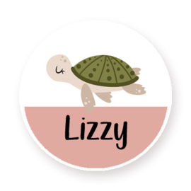 Schoenstickers met naam leuk lieve schildpad type Lizzy