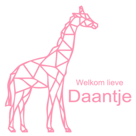 Geboortesticker geometrische giraf type Daantje