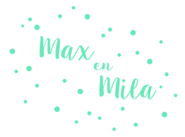 Geboortesticker tweeling Max en Mila