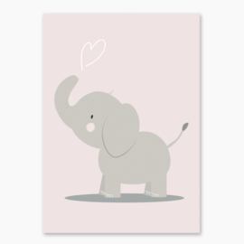 Poster met een schattige olifant - poster babykamer of kinderkamer