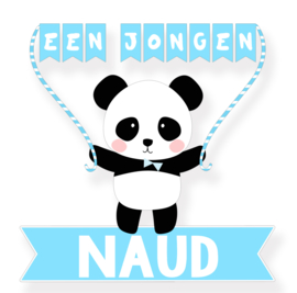 Geboortesticker met lieve panda type Naud