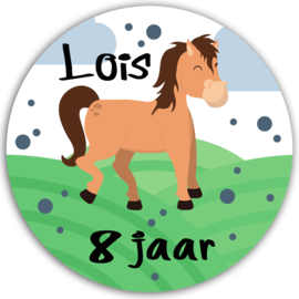 Traktatie stickers met naam paard - 24 stuks