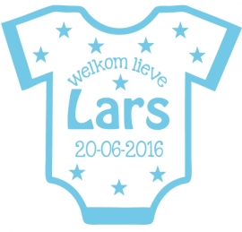 Geboortesticker baby romper type Lars