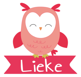 Geboortesticker met een leuke uil type Lieke