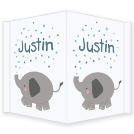 Geboortebord - Geboortebord met een olifantje type Justin