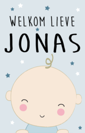 Geboortesticker met baby full colour type Jonas