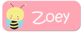 Naamstickers kind met bij type Zoey