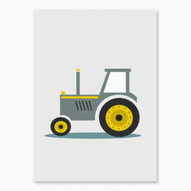 Poster met een leuke tractor - poster babykamer of kinderkamer
