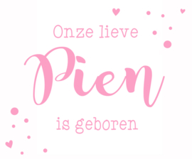 Geboortesticker met stipjes type Pien