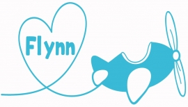 Geboortesticker met vliegtuig type Flynn