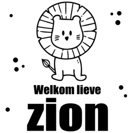 Geboortesticker met leeuw type Zion