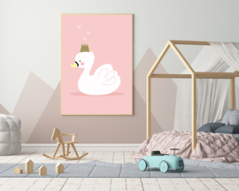 Poster met zwaan - poster babykamer of kinderkamer