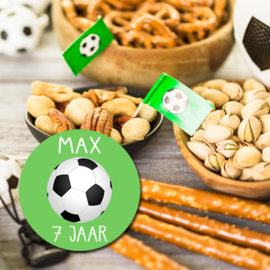 Traktatie stickers met naam voetbal - 24 stuks