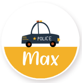 Schoenstickers met naam met auto type Max