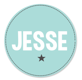 Geboortesticker raam stoere cirkel met ster type Jesse