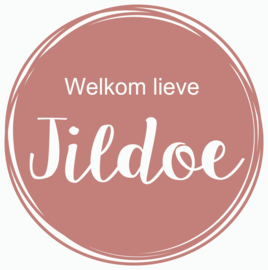 Geboortesticker full colour met cirkels oud roze kleur type Jildoe