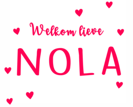 Geboortesticker hartjes type Nola