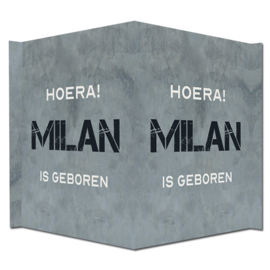 Geboortebord - Geboortebord met stoere grijze betonlook type Milan