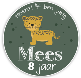 Traktatie stickers met naam jungledieren jaguar - 24 stuks