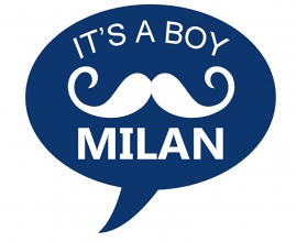 Geboortesticker snor type Milan