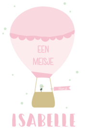 Geboortesticker luchtballon full colour type Isabelle